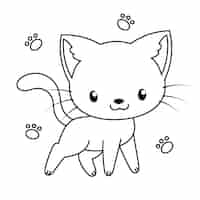 Free vector hand drawn cat outline illustration