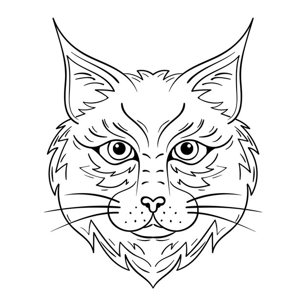 Hand drawn cat outline illustration