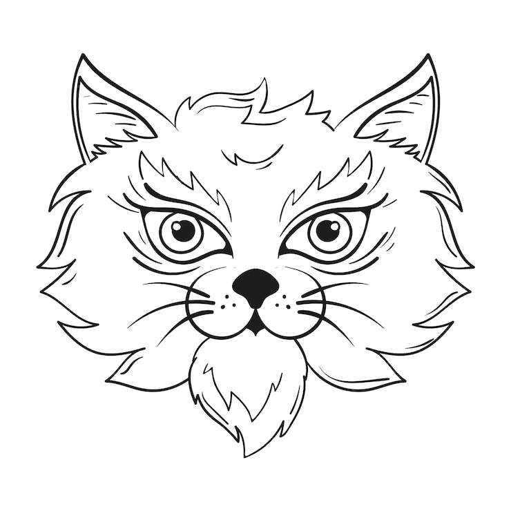 Free Vector hand drawn cat outline illustration