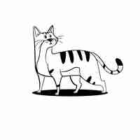 Free vector hand drawn cat outline illustration