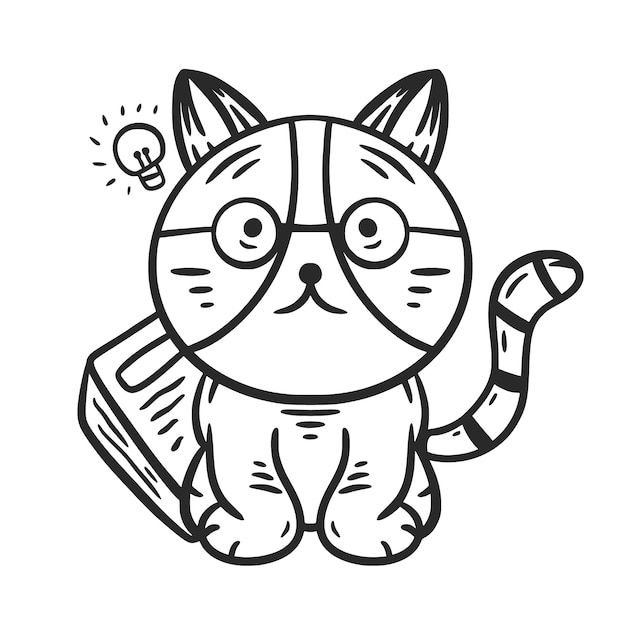 Free vector hand drawn cat outline illustration