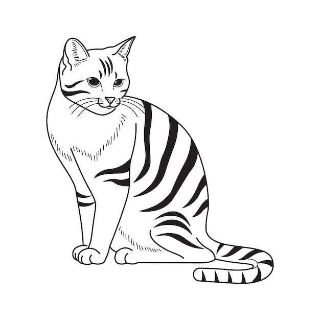 Free vector hand drawn cat outline illustration