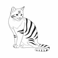 Vettore gratuito illustrazione del profilo del gatto disegnato a mano