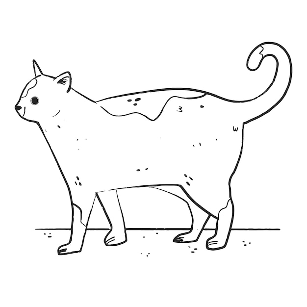 無料ベクター 手描き猫の概要図