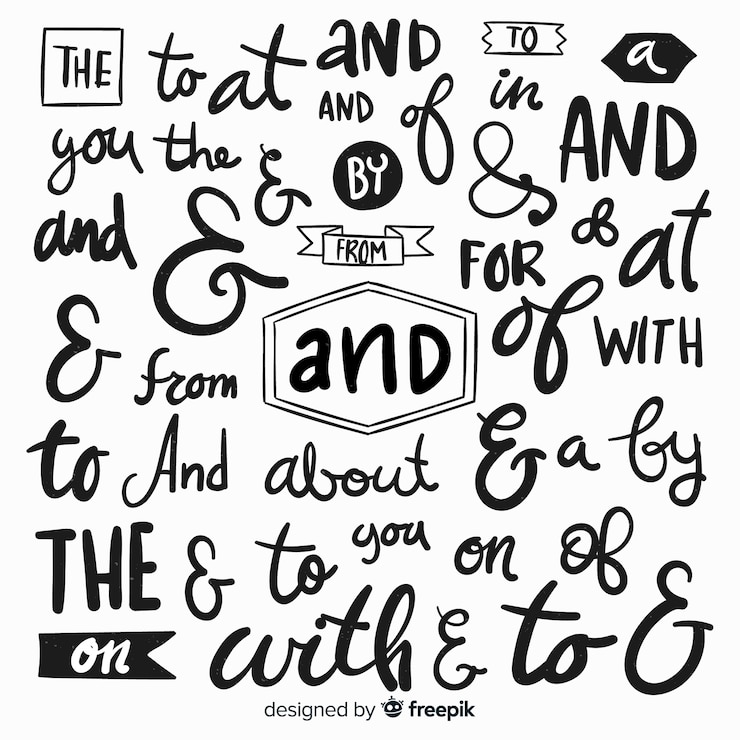 Free Vector hand drawn catchword lettering collection