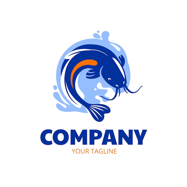 Бесплатное векторное изображение Ручно нарисованный дизайн логотипа сома