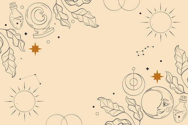 Free vector hand drawn celestial background