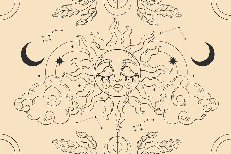 Free Vector hand drawn celestial background