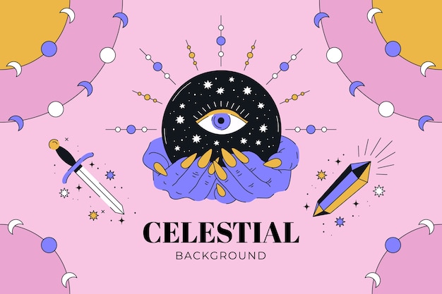 Hand drawn celestial background