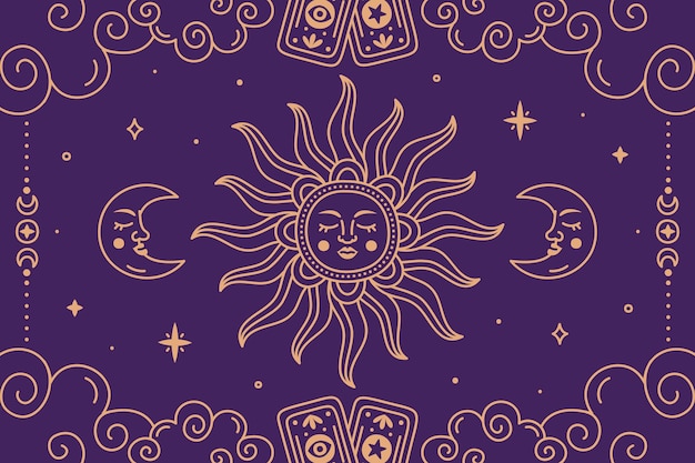 Free vector hand drawn celestial background