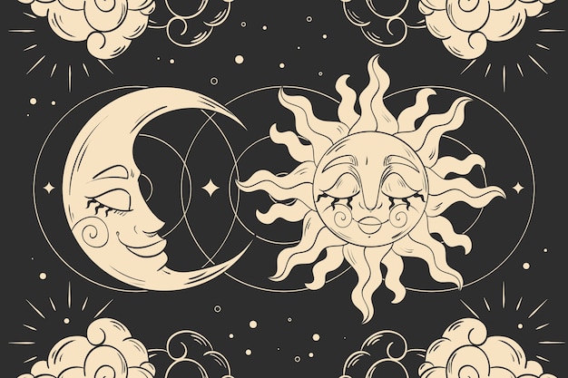 Free Vector hand drawn celestial background
