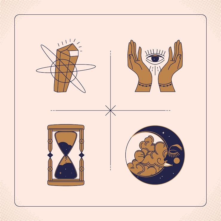 Free Vector hand drawn celestial element