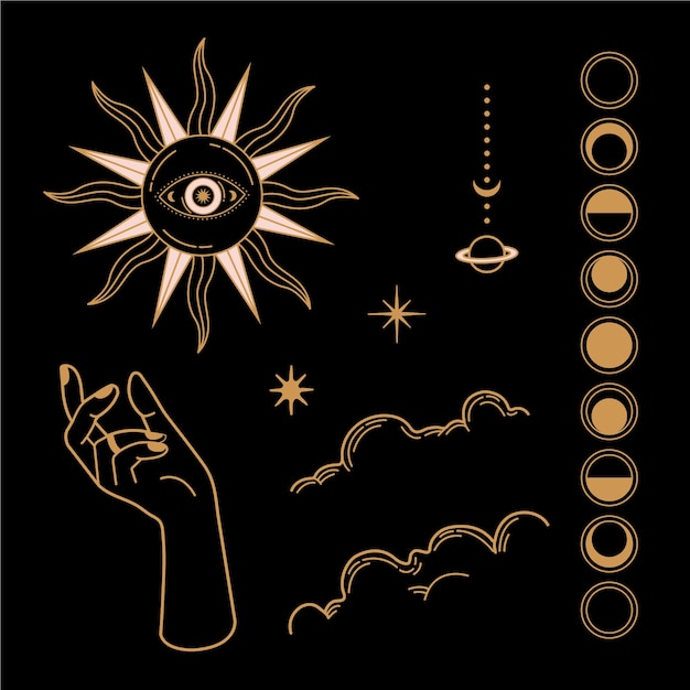 Free vector hand drawn celestial illustration