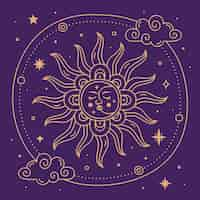 Free vector hand drawn celestial illustration