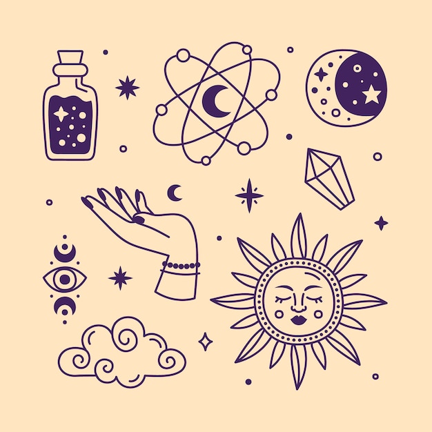 Free vector hand drawn celestial illustration