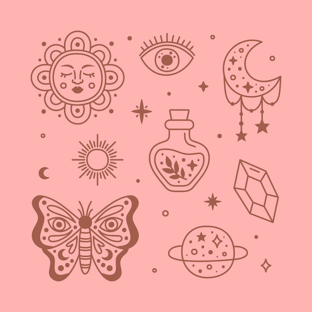 Free vector hand drawn celestial illustration