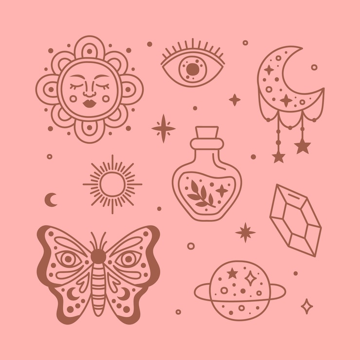 Free Vector hand drawn celestial illustration