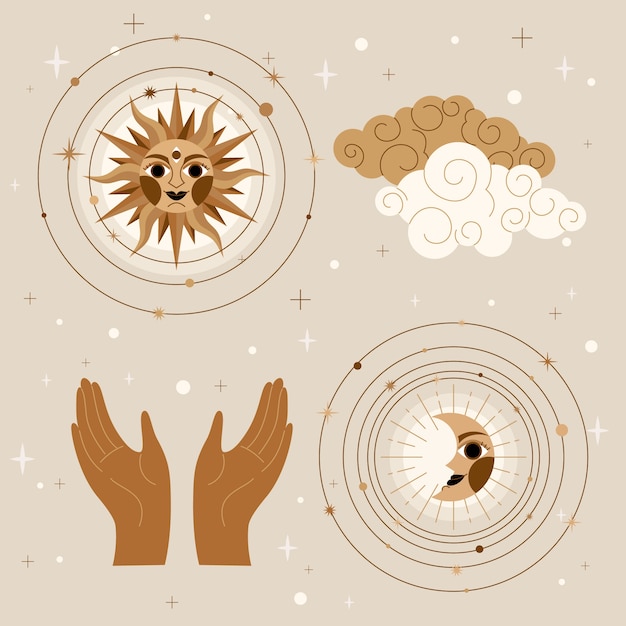 Free vector hand drawn celestial illustration