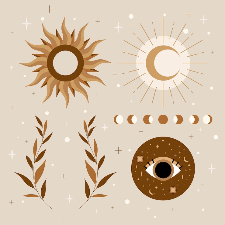 Free Vector hand drawn celestial illustration