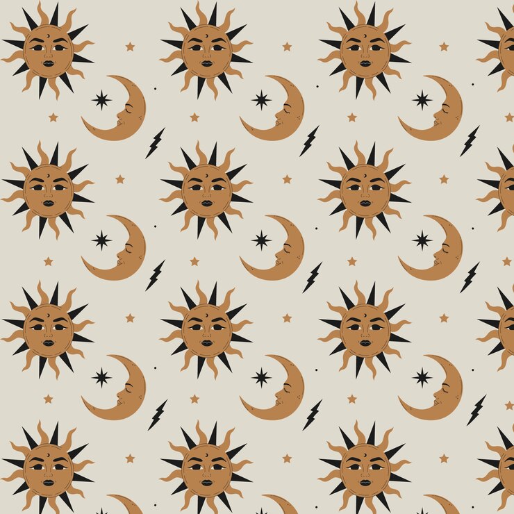 Free Vector hand drawn celestial pattern design