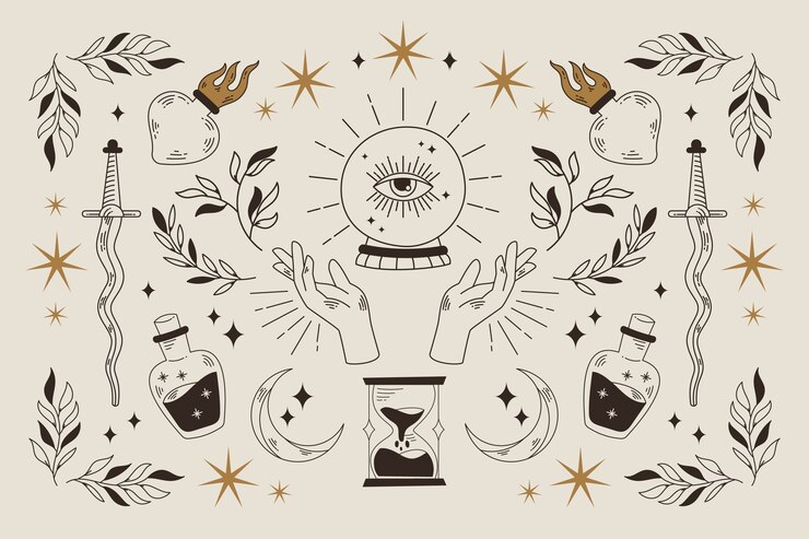 Free Vector hand drawn celestial pattern design
