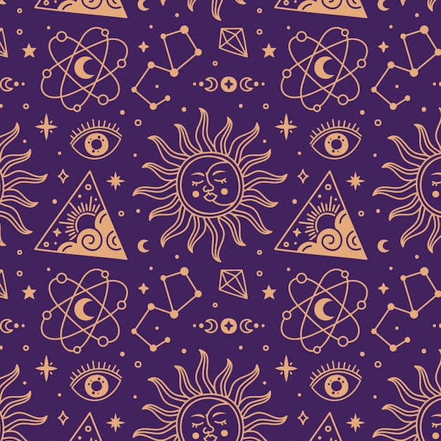 Hand drawn celestial pattern design