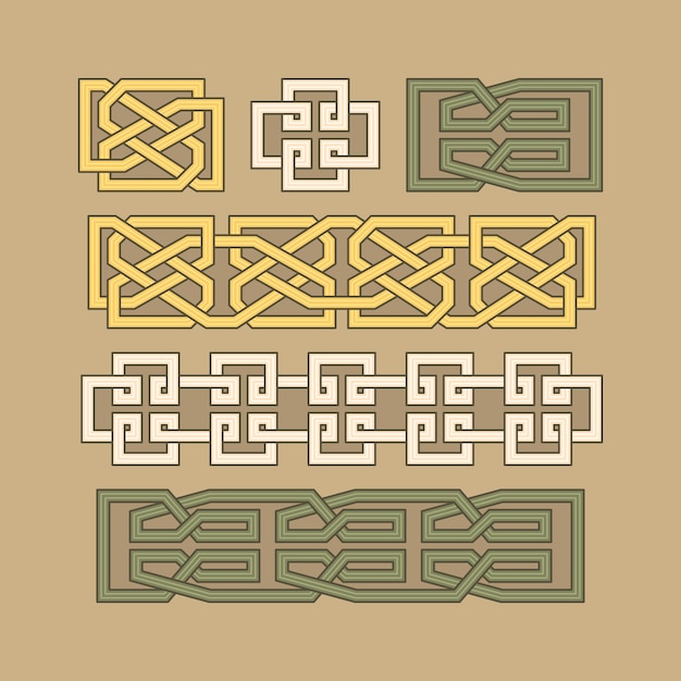 Free vector hand drawn celtic borders design