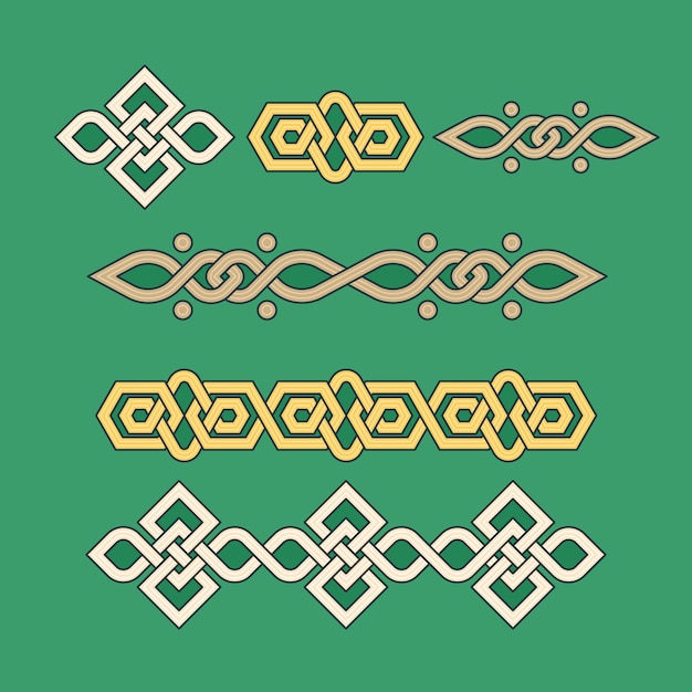 Бесплатное векторное изображение Ручной обращается кельтский дизайн границ