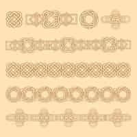 Free vector hand drawn celtic  borders ornament collection