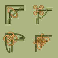 Free vector hand drawn celtic  borders ornament collection