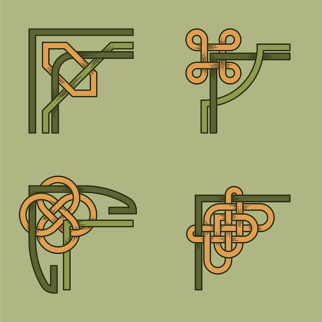hand drawn celtic  borders ornament collection