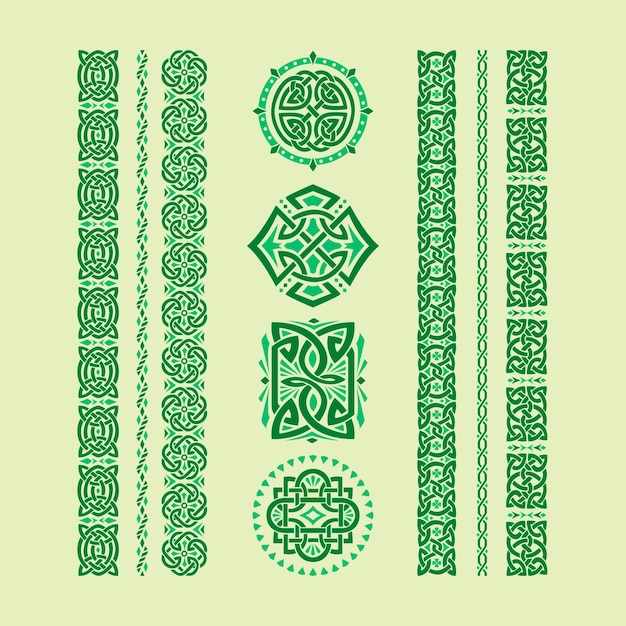 Free vector hand drawn celtic borders ornament collection