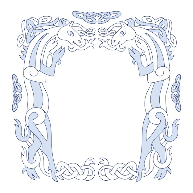 Бесплатное векторное изображение Ручной обращается кельтский дизайн рамы