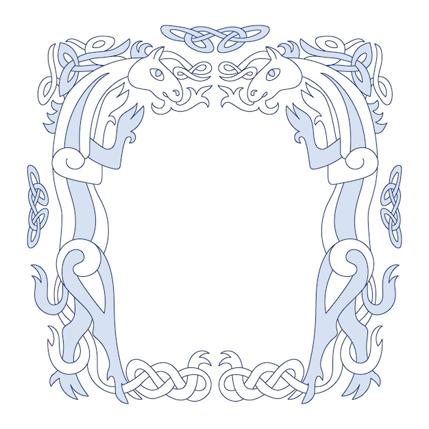 Free vector hand drawn  celtic frame design