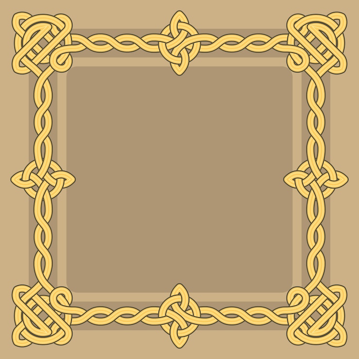 Free Vector hand drawn  celtic frame design