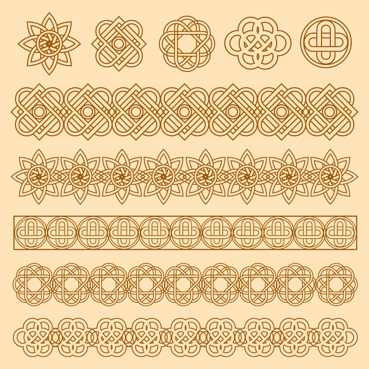 Free Vector hand drawn celtic frame design