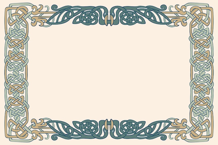 Free Vector hand drawn celtic frame with knots