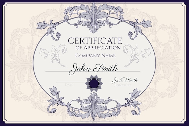 Free vector hand drawn certificate of appreciation