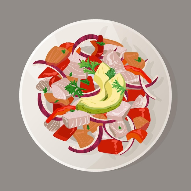 Vettore gratuito illustrazione di ceviche disegnata a mano