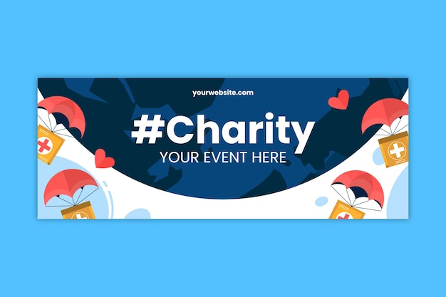 Hand drawn charity event facebook cover template