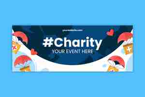 Free vector hand drawn charity event facebook cover template