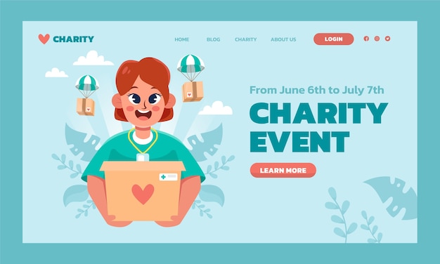 Hand drawn charity event landing page