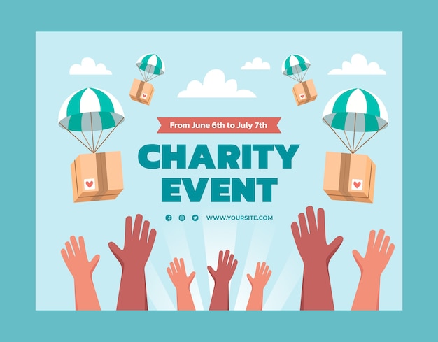 Free vector hand drawn charity event photocall template