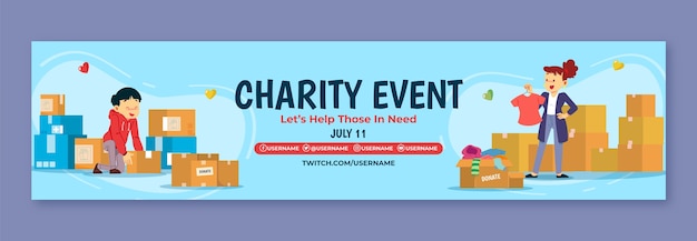 Free vector hand drawn charity event template design