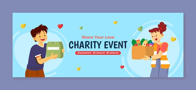 Hand drawn charity event template design