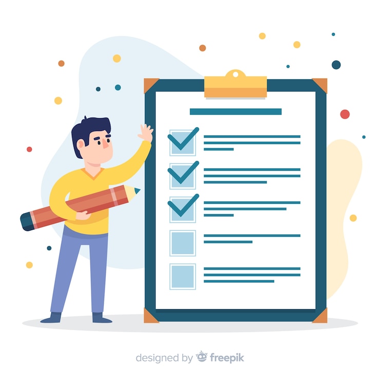 Free Vector hand drawn checklist background