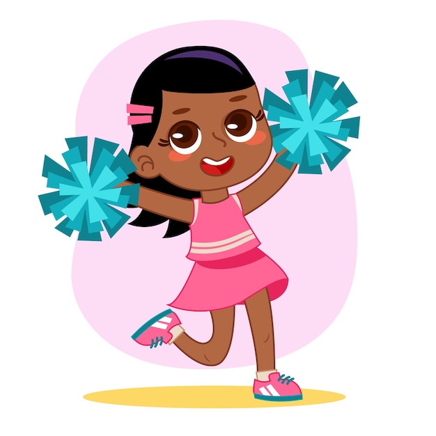 Hand drawn cheerleader cartoon illustration