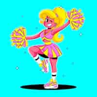 Free vector hand drawn cheerleader  cartoon illustration