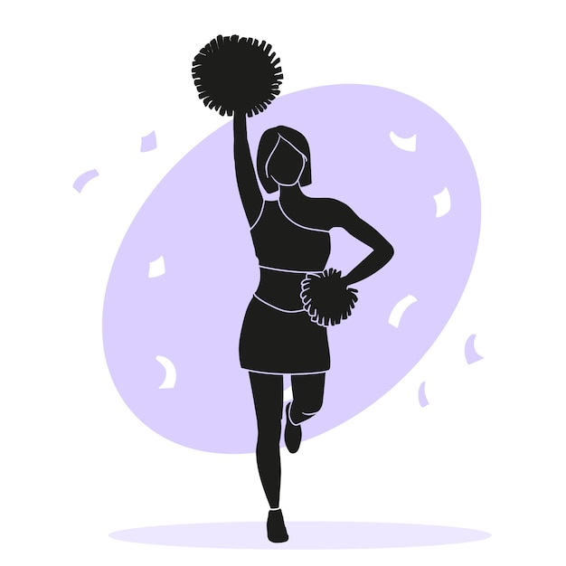 Free vector hand drawn cheerleader silhouette illustration