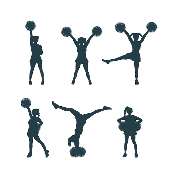 Free vector hand drawn cheerleader  silhouette